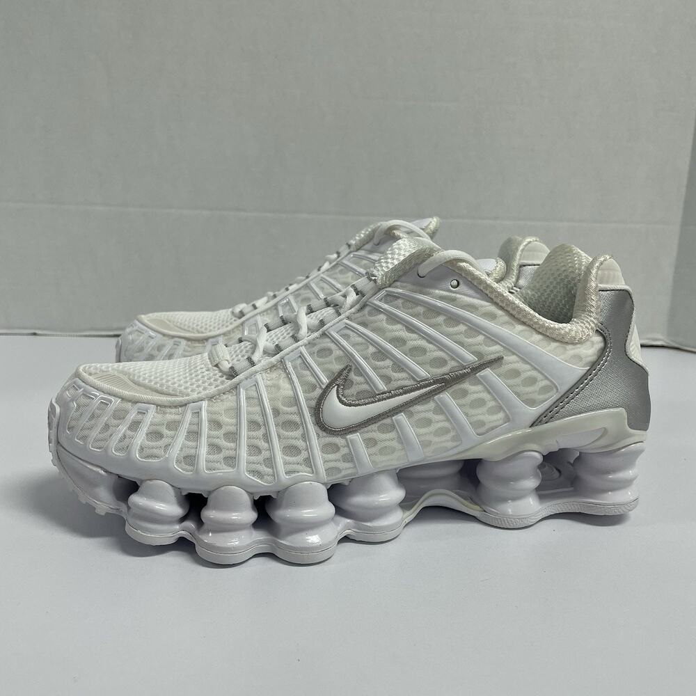 Nike Wmns Shox TL White Silver 2023 AR3566 100 Size 8 Women Vintage Yellowing
